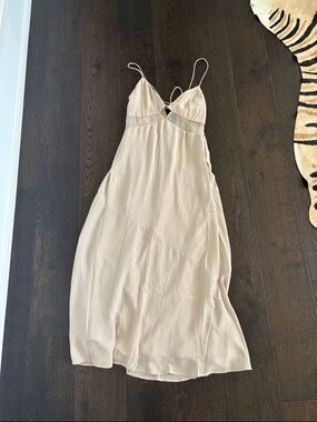 Light Beige Spaghetti Strap Slip Dress